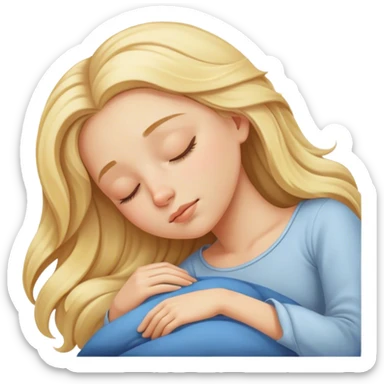 blonde girl with long hair sleeping sticker