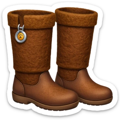felt boots made of felted wool sticker