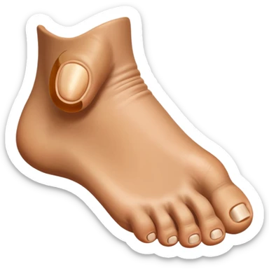 A foot with Big toe up rest of toes curled down sticker