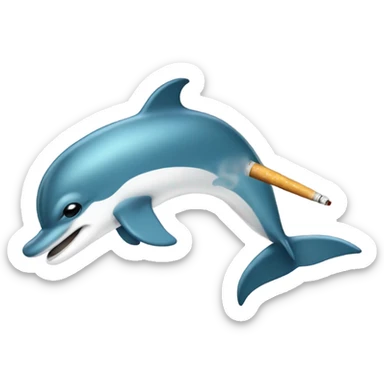 Dolphin smoking  sticker
