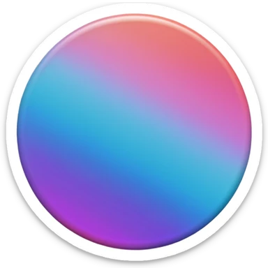 
One  Rotate 55 degree  coin color in in gradient of turquoise, blue, pink, purple, and coral sticker