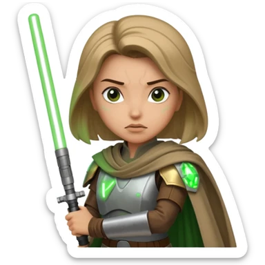 Ios 18, starwars green lightsaber jedi woman  sticker
