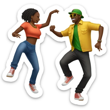 Two people dancing to reggaeton music sticker