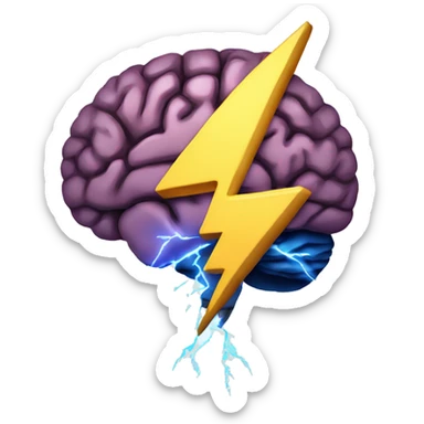 lightning bolt inside a brain sticker