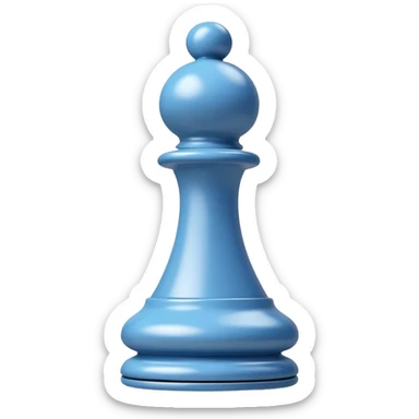 white plastic chess pieces, pawn, white sticker