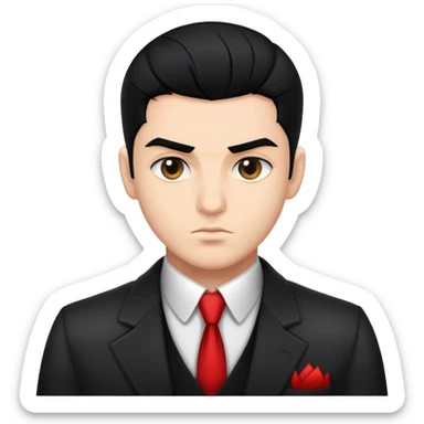 handsome mafia cool boy , black hair ,very good looking sticker