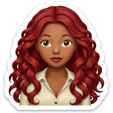 LaTavia Robeson with long dark red hair sticker