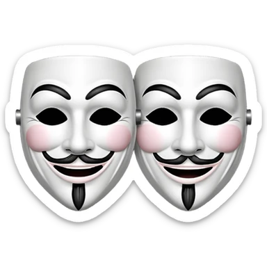 comedy masks guy fawkes masks icon sticker