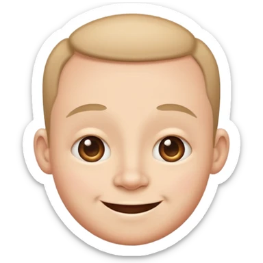 Funny caricature style cartoon, big head small body, happy face sticker