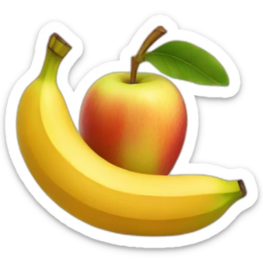 banana with two apples sticker