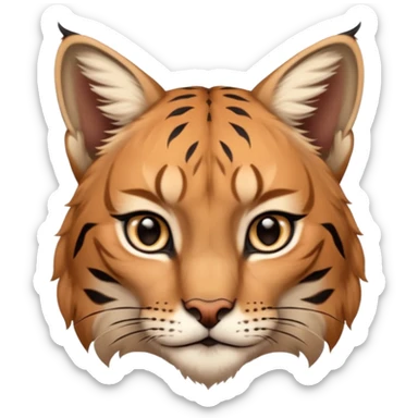 A high-resolution photo-realistic digital illustration of a majestic lynx, chest upward A high-resolution, photo-realistic digital illustration of a majestic young Eurasian lynx, shown from the shoulder upwards with tiger markings sticker