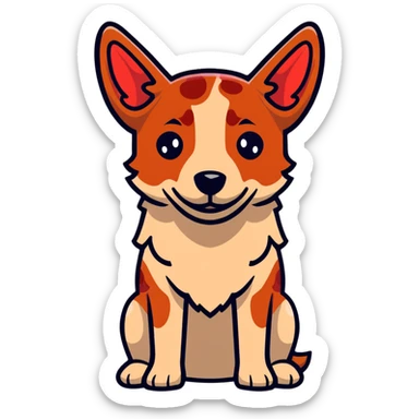 cute red heeler cattle dog head with characteristic red speckled coat and alert expression sticker
