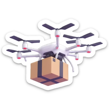 delivery drone with package sticker