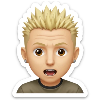 Chester Bennington blonde spike hair sticker