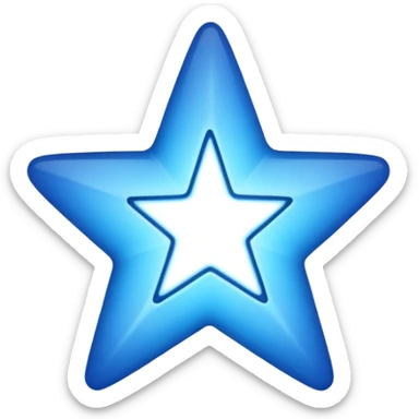 Make a blue star with black right Mark inside sticker