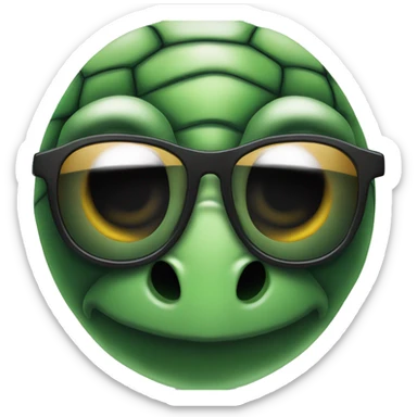 turtle face wih black sunglases sticker