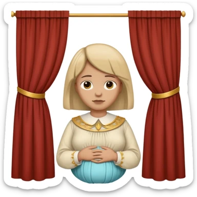 🫃 but with parted middle hair (curtains)  pregnant and in a roman collar  sticker