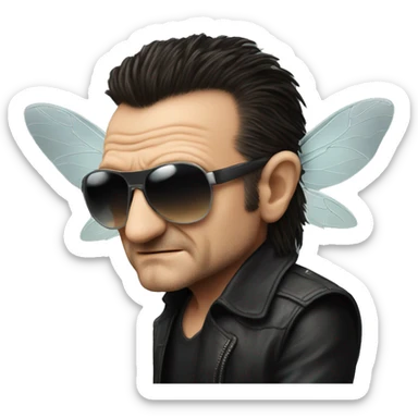 Bono as the fly sticker