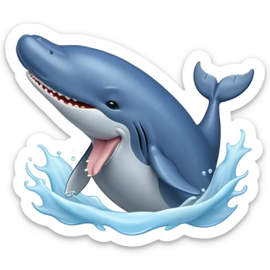 Cinematic Cute Yawning Humpback Whale Portrait Emoji, Head tilted slightly with a dramatic, wide-open yawn, showcasing a massive yet gentle blue-gray body with gently rippling baleen plates and sleepy, half-closed eyes, Simplified yet irresistibly adorable features, highly detailed, glowing with a soft, cozy marine glow, high shine, relaxed yet expressive, stylized with a dash of whimsical deep-sea charm, soft glowing outline, capturing the essence of a drowsy yet affectionate humpback whale that appears ready to drift into a deep-sea slumber! sticker