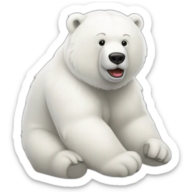 Oso polar animado hacienod todo tipo de gestos o expesion sticker