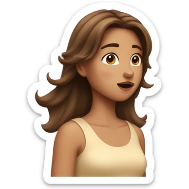 Girl with brown hair blowing a kiss sticker