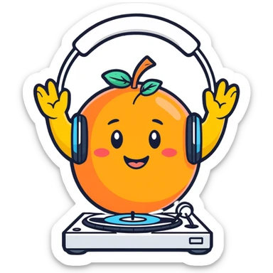 Grape fruit Deejay  sticker