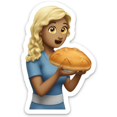 a siren eating bread sticker