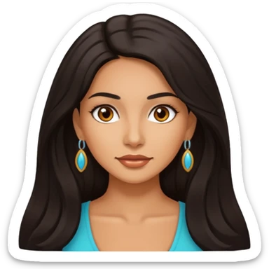 attractive Latina woman with long dark hair sticker