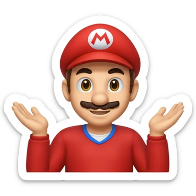 Super mario make the shirt red sticker