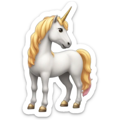 A unicorn standing on its two hind legs sticker