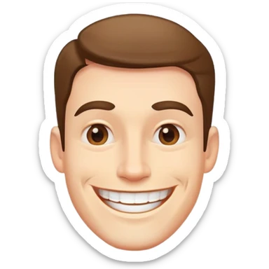 man with a wide smile and square jaw sticker