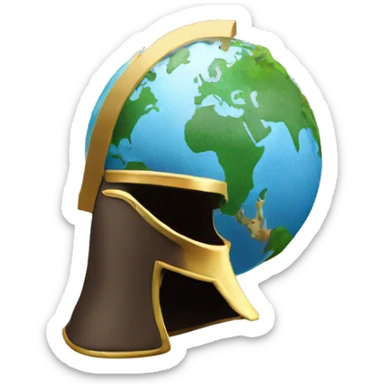 earth with roman helmet saluting sticker