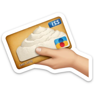 create a emoji with credit card in hand and a pile of flour  sticker