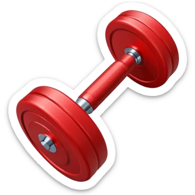 one red dumbbell, single fitness weight sticker