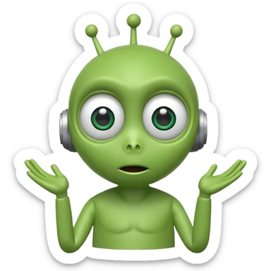 Little Green Men alien from Toy Story, saying 'ooooo' sticker