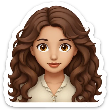 Good Beautiful girl,brown hair,wavy hair，long hair,brown eyes,hispanic sticker