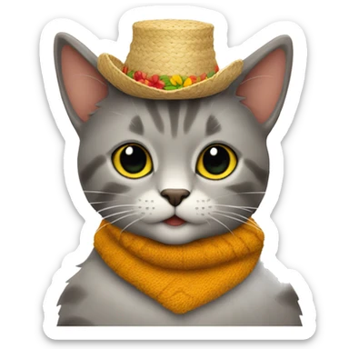 Cat-branca-festa junina sticker