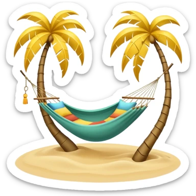Yellow palm trees with a hammock sticker