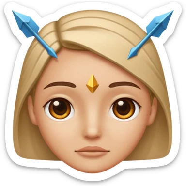 forhead with an arrow symbol in the center sticker