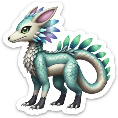 Meloetta-Sergal-Palkia-Trico-hybrid-fusion-Fakémon-creature, full body sticker