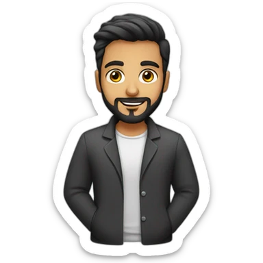 Young Arabic male Psychologist with a cute beard sticker