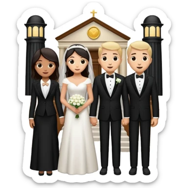 Courthouse wedding place. sticker