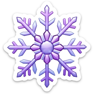 Shiny whitish Pastel violet lavender lilac gradients snowflake  sticker
