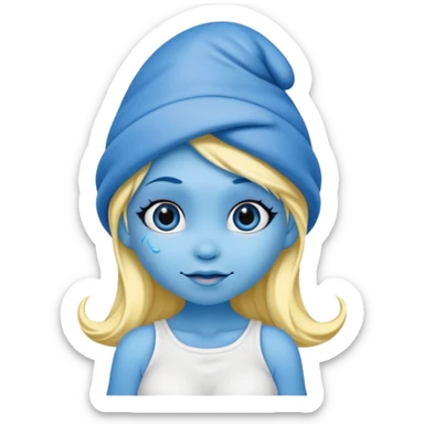 blue skinned Smurfette sticker