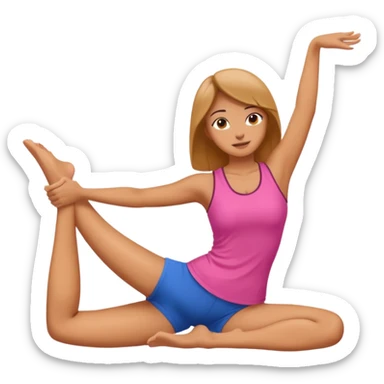 The woman who just woke up is stretching lazily sticker