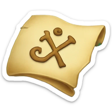 Treasure map with an X to mark the spot sticker