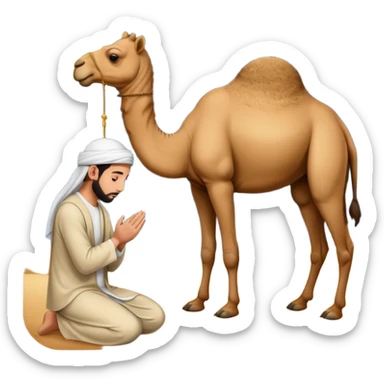 Muslims pray with our side camel and night  sticker