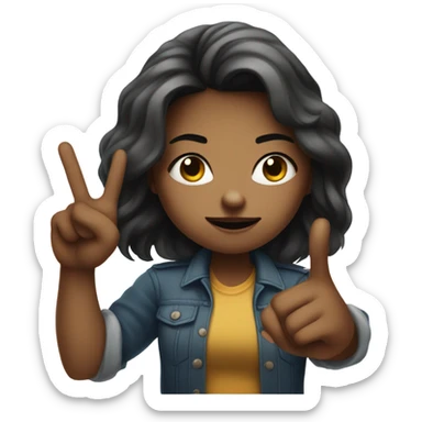 A girl flipping someone off with her middle finger sticker