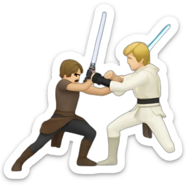 Spok fighting luke skywalker sticker