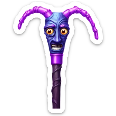 Synthwave walking stick in SNES style, oil paint, epic eyes, intricate lips, exquisite pose, beautiful, desirable, logical, Midsommar  sticker